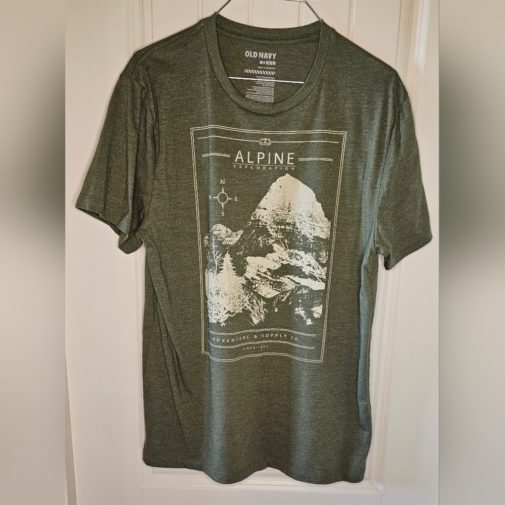 [OLD NAVY] Alpinestars Exploration《M》Athletic Tee Shirt Olive Green